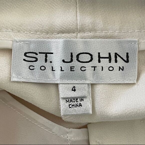 St. John Collection Ivory Wide Leg Trousers Size 4 - Picture 5 of 11